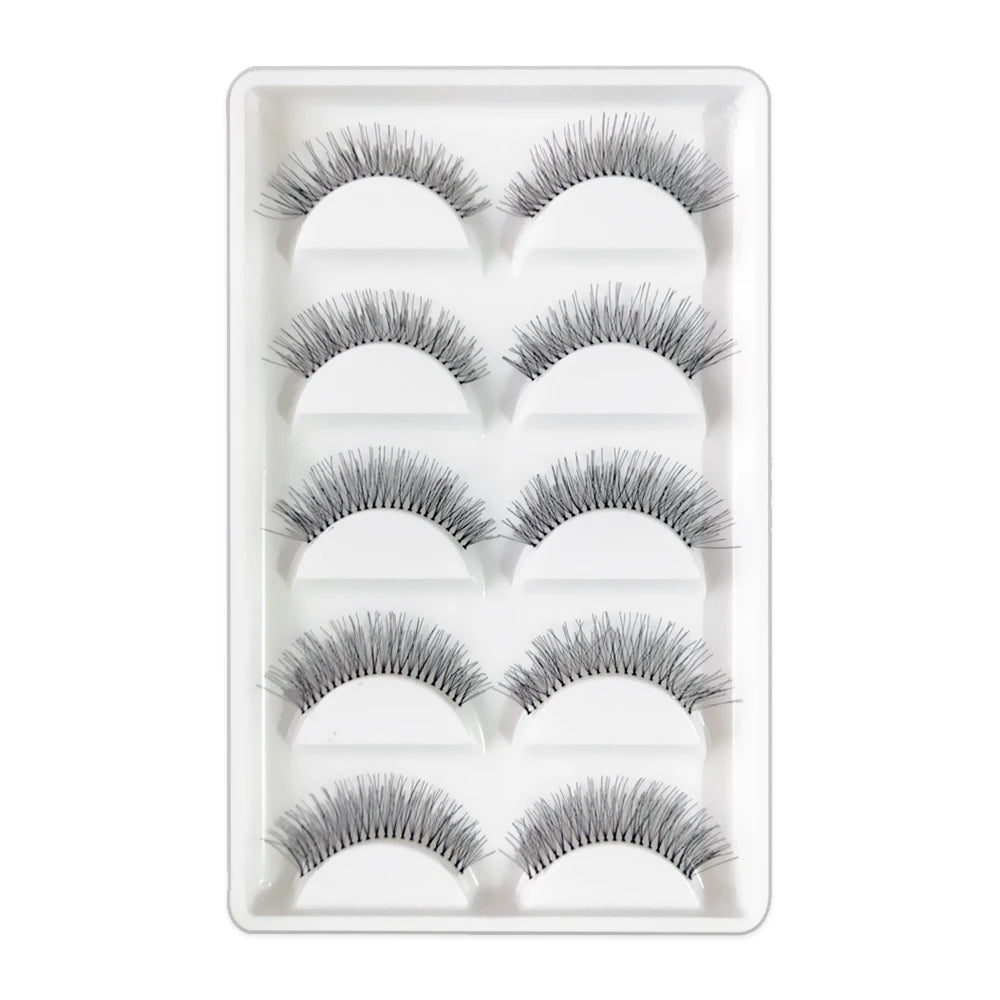 5 Pairs/lot Natural Sparse Cross Eye Lashes Extension Makeup Long False Eyelashes Mink Individual Eyelash