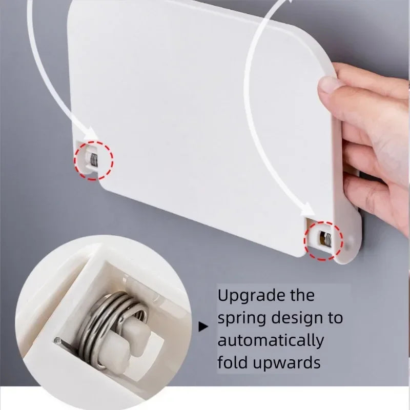 2pc Foldable Wall-mounted Shelf, For Bathroom, Toilet, Kitchen, Bedside, No Drilling Phone Storage, Wifi Router Storage