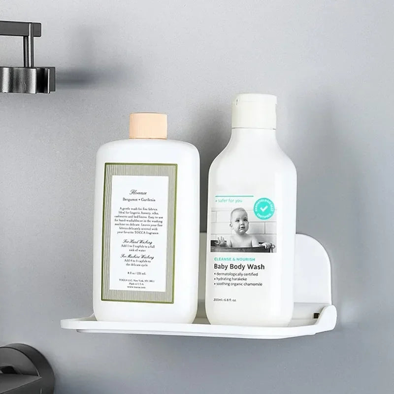 2pc Foldable Wall-mounted Shelf, For Bathroom, Toilet, Kitchen, Bedside, No Drilling Phone Storage, Wifi Router Storage