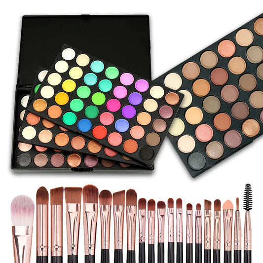 120-Color Eyeshadow Palette with 20 Brushes
A versatile set with 120 matte and shimmer shades, waterproof and long-lasting, plus 20 brushes for easy application.

Key Features:
	•	120 shades
	•	Waterproof & long-lasting
	•	20 brushes

Perfect for flawless